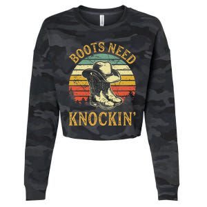 Boots Need Knockin Country Cropped Pullover Crew