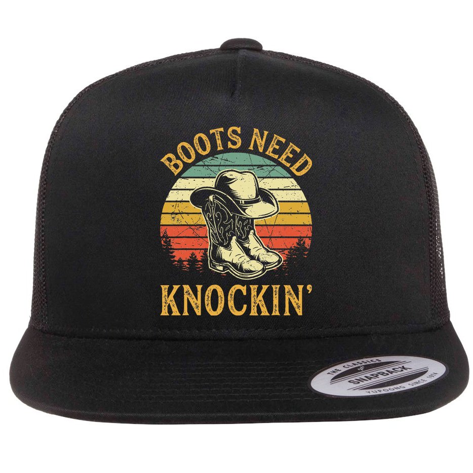 Boots Need Knockin Country Flat Bill Trucker Hat