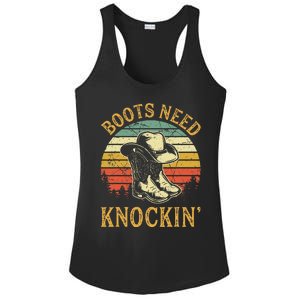 Boots Need Knockin Country Ladies PosiCharge Competitor Racerback Tank