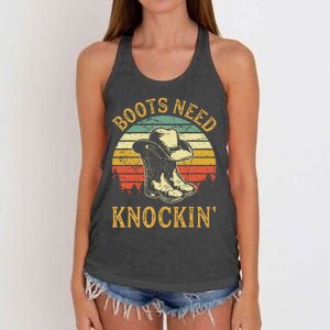 Boots Need Knockin Country Women's Knotted Racerback Tank