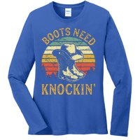 Boots Need Knockin Country Ladies Long Sleeve Shirt