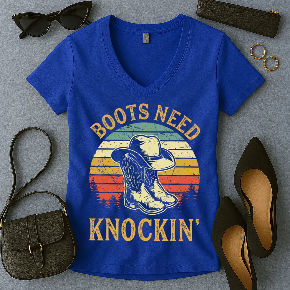 Boots Need Knockin Country Women's V-Neck T-Shirt