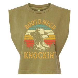 Boots Need Knockin Country Garment-Dyed Women's Muscle Tee