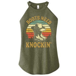 Boots Need Knockin Country Women's Perfect Tri Rocker Tank