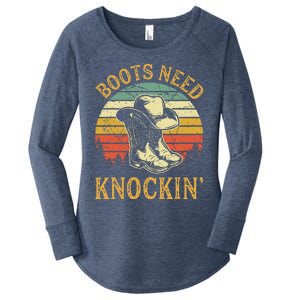 Boots Need Knockin Country Women's Perfect Tri Tunic Long Sleeve Shirt