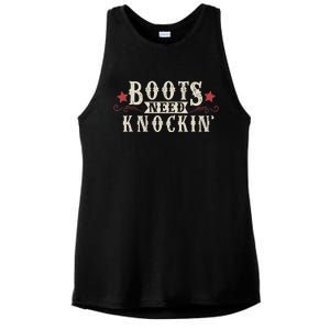 Boots Need Knocking Country Music Song Ladies PosiCharge Tri-Blend Wicking Tank