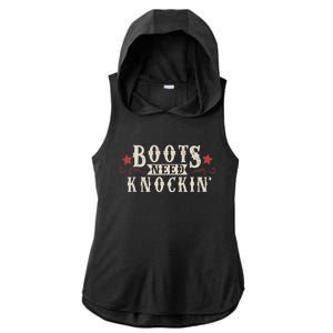 Boots Need Knocking Country Music Song Ladies PosiCharge Tri-Blend Wicking Draft Hoodie Tank