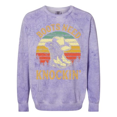 Boots Need Knockin Country Music Lover Colorblast Crewneck Sweatshirt