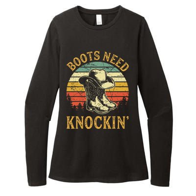 Boots Need Knockin Country Music Lover Womens CVC Long Sleeve Shirt