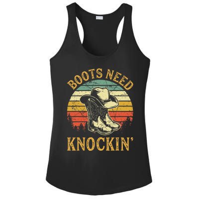 Boots Need Knockin Country Music Lover Ladies PosiCharge Competitor Racerback Tank