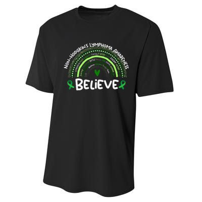 Believe NonhodgkinS Lymphoma Awareness Month Performance Sprint T-Shirt