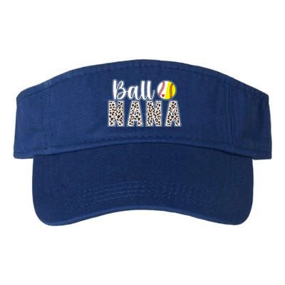 Ball Nana Leopard Softball Baseball Nana Grandma Cute Gift Valucap Bio-Washed Visor