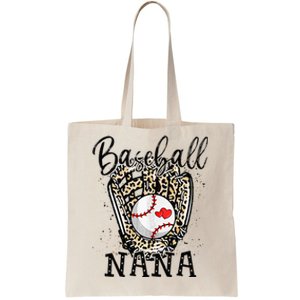 Baseball Nana Leopard Game Day Baseball Lover Mothers Day Tote Bag