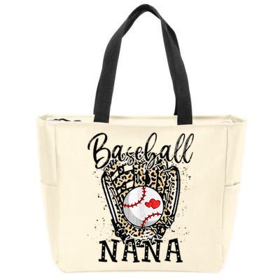 Baseball Nana Leopard Game Day Baseball Lover Mothers Day Zip Tote Bag