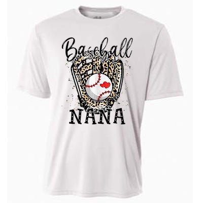 Baseball Nana Leopard Game Day Baseball Lover Mothers Day Cooling Performance Crew T-Shirt