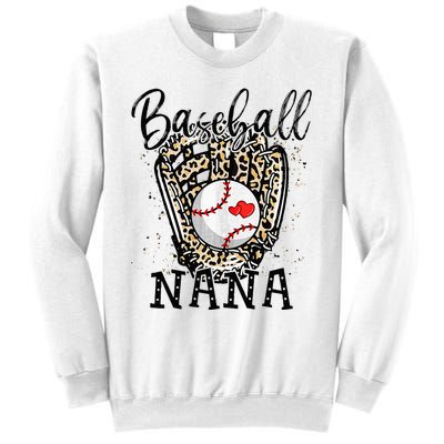 Baseball Nana Leopard Game Day Baseball Lover Mothers Day Sweatshirt