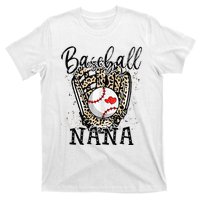 Baseball Nana Leopard Game Day Baseball Lover Mothers Day T-Shirt