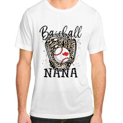 Baseball Nana Leopard Game Day Baseball Lover Mothers Day Adult ChromaSoft Performance T-Shirt