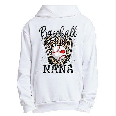 Baseball Nana Leopard Game Day Baseball Lover Mothers Day Urban Pullover Hoodie