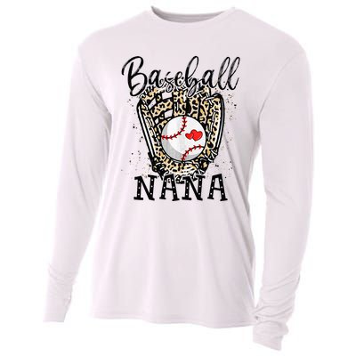 Baseball Nana Leopard Game Day Baseball Lover Mothers Day Cooling Performance Long Sleeve Crew