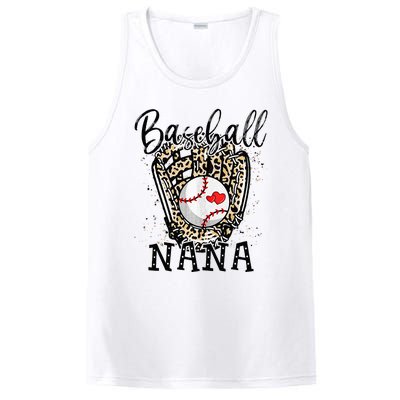 Baseball Nana Leopard Game Day Baseball Lover Mothers Day PosiCharge Competitor Tank