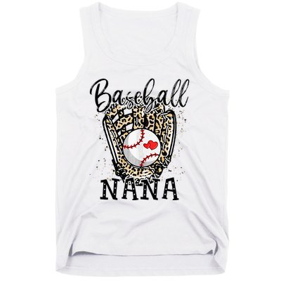 Baseball Nana Leopard Game Day Baseball Lover Mothers Day Tank Top