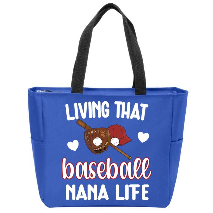 Baseball Nana Life Baseball Grandma Nana Gift Zip Tote Bag