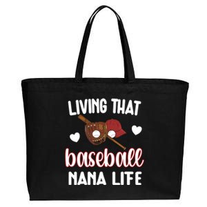 Baseball Nana Life Baseball Grandma Nana Gift Cotton Canvas Jumbo Tote