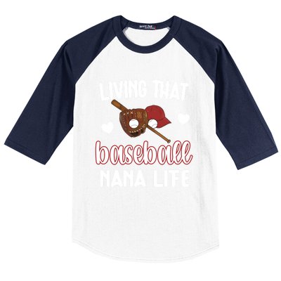 Baseball Nana Life Baseball Grandma Nana Gift Baseball Sleeve Shirt