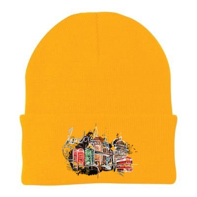 Beautiful Nighttime London England Colorful Artistic London Gift Knit Cap Winter Beanie