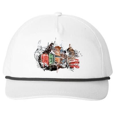 Beautiful Nighttime London England Colorful Artistic London Gift Snapback Five-Panel Rope Hat