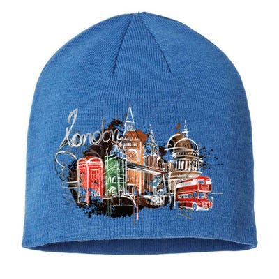 Beautiful Nighttime London England Colorful Artistic London Gift Sustainable Beanie