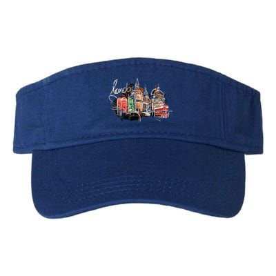 Beautiful Nighttime London England Colorful Artistic London Gift Valucap Bio-Washed Visor