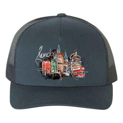 Beautiful Nighttime London England Colorful Artistic London Gift Yupoong Adult 5-Panel Trucker Hat