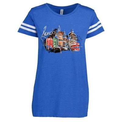 Beautiful Nighttime London England Colorful Artistic London Gift Enza Ladies Jersey Football T-Shirt