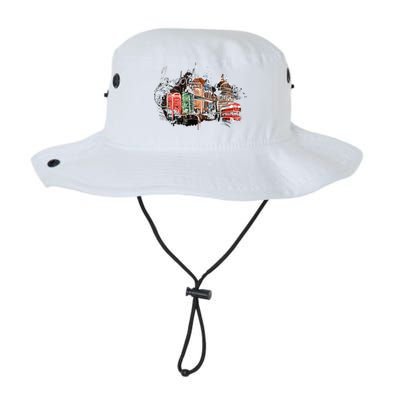 Beautiful Nighttime London England Colorful Artistic London Gift Legacy Cool Fit Booney Bucket Hat