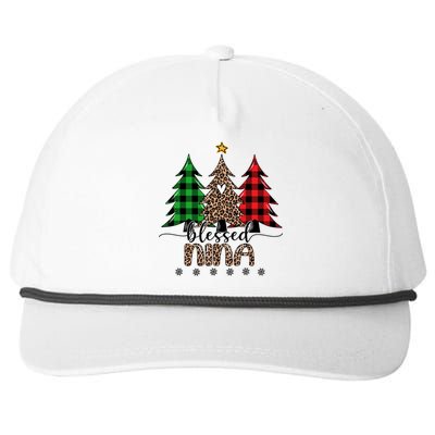 Blessed Nina Leopard Christmas Pine Tree Xmas Gift Snapback Five-Panel Rope Hat