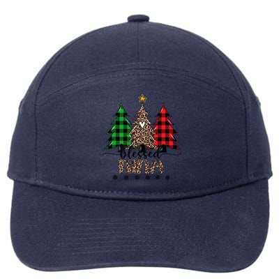 Blessed Nina Leopard Christmas Pine Tree Xmas Gift 7-Panel Snapback Hat