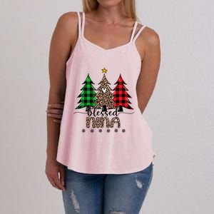 Blessed Nina Leopard Christmas Pine Tree Xmas Gift Women's Strappy Tank