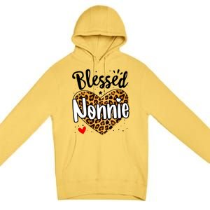 Blessed Nonnie Leopard Print Nana Mother's Day Grandma Mama Cool Gift Premium Pullover Hoodie