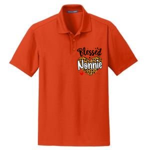 Blessed Nonnie Leopard Print Nana Mother's Day Grandma Mama Cool Gift Dry Zone Grid Polo