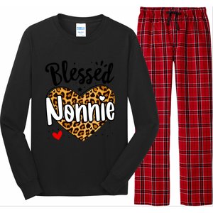 Blessed Nonnie Leopard Print Nana Mother's Day Grandma Mama Cool Gift Long Sleeve Pajama Set