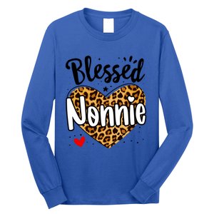 Blessed Nonnie Leopard Print Nana Mother's Day Grandma Mama Cool Gift Long Sleeve Shirt