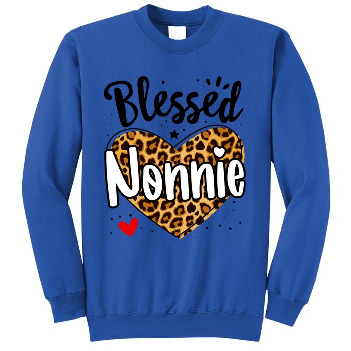 Blessed Nonnie Leopard Print Nana Mother's Day Grandma Mama Cool Gift Sweatshirt