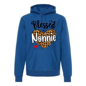 Blessed Nonnie Leopard Print Nana Mother's Day Grandma Mama Cool Gift Premium Hoodie