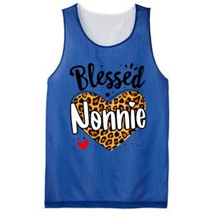 Blessed Nonnie Leopard Print Nana Mother's Day Grandma Mama Cool Gift Mesh Reversible Basketball Jersey Tank