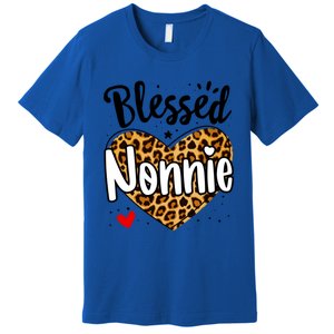 Blessed Nonnie Leopard Print Nana Mother's Day Grandma Mama Cool Gift Premium T-Shirt