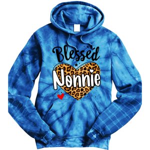 Blessed Nonnie Leopard Print Nana Mother's Day Grandma Mama Cool Gift Tie Dye Hoodie