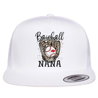 Baseball Nana Leopard Game Day Baseball Lover Mothers Day Flat Bill Trucker Hat