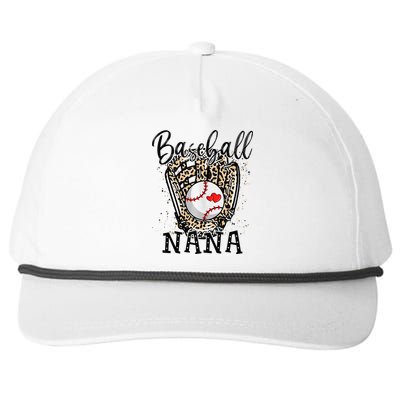 Baseball Nana Leopard Game Day Baseball Lover Mothers Day Snapback Five-Panel Rope Hat